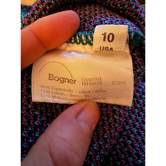 Vintage Bogner ski sweater 90s tropical palm tree toucan - Picture 8 of 9